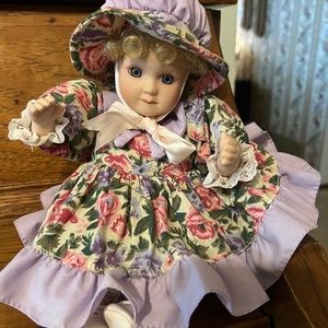 Anco Porcelain Doll with music box